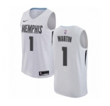 Men's Nike Memphis Grizzlies #1 Jarell Martin Authentic White NBA Jersey - City Edition