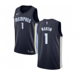 Men's Nike Memphis Grizzlies #1 Jarell Martin Swingman Navy Blue Road NBA Jersey - Icon Edition