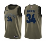 Men's Nike Memphis Grizzlies #34 Brandan Wright Swingman Green Salute to Service NBA Jersey