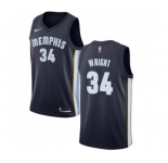 Men's Nike Memphis Grizzlies #34 Brandan Wright Swingman Navy Blue Road NBA Jersey - Icon Edition