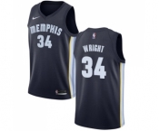 Men's Nike Memphis Grizzlies #34 Brandan Wright Swingman Navy Blue Road NBA Jersey - Icon Edition