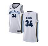 Men's Nike Memphis Grizzlies #34 Brandan Wright Swingman White NBA Jersey - Association Edition
