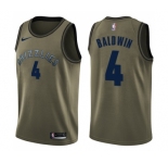 Men's Nike Memphis Grizzlies #4 Wade Baldwin Swingman Green Salute to Service NBA Jersey