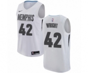 Men's Nike Memphis Grizzlies #42 Lorenzen Wright Authentic White NBA Jersey - City Edition