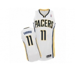 Men Adidas Indiana Pacers #11 Domantas Sabonis Authentic White Home NBA Jersey