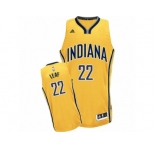 Men Adidas Indiana Pacers #22 T. J. Leaf Swingman Gold Alternate NBA Jersey