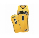 Men's Adidas Indiana Pacers #0 Aaron Brooks Authentic Gold Alternate NBA Jersey