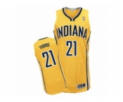 Men's Adidas Indiana Pacers #21 Thaddeus Young Authentic Gold Alternate NBA Jersey