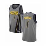 Men's Indiana Pacers #1 T.J. Warren Authentic Gray Basketball Jersey - City Edition