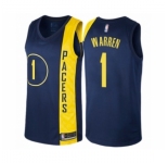 Men's Indiana Pacers #1 T.J. Warren Authentic Navy Blue Basketball Jersey - City Edition