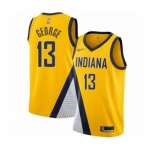 Men's Indiana Pacers #13 Paul George Authentic Gold Finished Basketball Jersey - Statement Edition