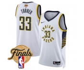 Men's Indiana Pacers #33 Myles Turner White 2025 Finals Association Edition Stitched Basketball Jersey