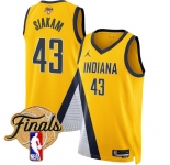 Men's Indiana Pacers #43 Pascal Siakam Yellow 2025 Finals Statement Edition Stitched Basketball Jersey