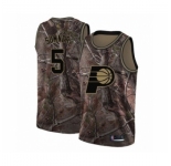 Men's Indiana Pacers #5 Edmond Sumner Swingman Camo Realtree Collection Basketball Jersey