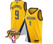 Men's Indiana Pacers #9 T.J. McConnell Yellow 2025 Finals Statement Edition Stitched Basketball Jersey