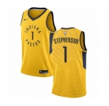Men's Nike Indiana Pacers #1 Lance Stephenson Swingman Gold NBA Jersey Statement Edition