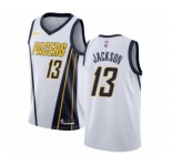 Men's Nike Indiana Pacers #13 Mark Jackson White Swingman Jersey - Earned Edition