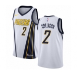 Men's Nike Indiana Pacers #2 Darren Collison White Swingman Jersey - Earned Edition