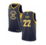 Men's Nike Indiana Pacers #22 T. J. Leaf Authentic Navy Blue Road NBA Jersey - Icon Edition