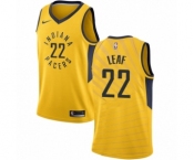 Men's Nike Indiana Pacers #22 T. J. Leaf Swingman Gold NBA Jersey Statement Edition