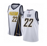 Men's Nike Indiana Pacers #22 T. J. Leaf White Swingman Jersey - Earned Edition