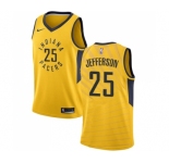Men's Nike Indiana Pacers #25 Al Jefferson Authentic Gold NBA Jersey Statement Edition