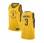 Men's Nike Indiana Pacers #3 Aaron Holiday Swingman Gold NBA Jersey Statement Edition
