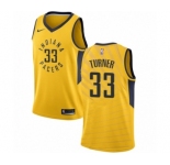 Men's Nike Indiana Pacers #33 Myles Turner Swingman Gold NBA Jersey Statement Edition