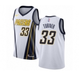 Men's Nike Indiana Pacers #33 Myles Turner White Swingman Jersey - Earned Edition