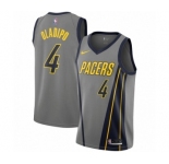 Men's Nike Indiana Pacers #4 Victor Oladipo Authentic Gray NBA Jersey - City Edition