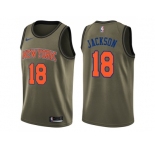 Men Nike New York Knicks #18 Phil Jackson Green Salute to Service NBA Swingman Jersey