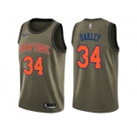 Men Nike New York Knicks #34 Charles Oakley Green Salute to Service NBA Swingman Jersey