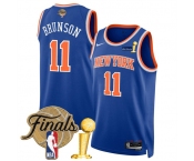 Men's New Yok Knicks #11 Jalen Brunson Blue 2026 Finals Patch And Finals Champions Patch Icon Edition Stitched Basketball Jersey