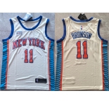 Men's New Yok Knicks #11 Jalen Brunson Cream 2025-26 City Edition Stitched Basketball Jersey