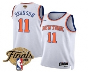 Men's New Yok Knicks #11 Jalen Brunson White 2026 Finals Patch Icon Edition Stitched Jersey