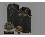 Men's New Yok Knicks #2 Miles McBride Black Gold 2026 Finals Patch &2026 champions Patch Stitched Basketball Jersey