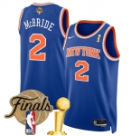 Men's New Yok Knicks #2 Miles McBride Blue 2026 Finals Patch And Finals Champions Patch Icon Edition Stitched Basketball Jersey