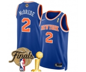 Men's New Yok Knicks #2 Miles McBride Blue 2026 Finals Patch And Finals Champions Patch Icon Edition Stitched Basketball Jersey