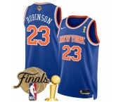 Men's New Yok Knicks #23 Mitchell Robinson Blue 2026 Finals Patch And Finals Champions Patch Icon Edition Stitched Basketball Jersey