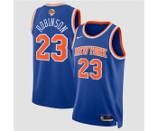 Men's New Yok Knicks #23 Mitchell Robinson Blue 2026 Finals Patch Icon Edition Stitched Basketball Jersey