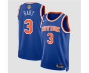 Men's New Yok Knicks #3 Josh Hart Blue 2026 Finals Patch Icon Edition Stitched Basketball Jersey