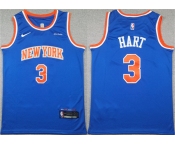 Men's New Yok Knicks #3 Josh Hart Blue Icon Edition Edition Stitched Basketball Jersey