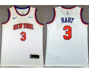 Men's New Yok Knicks #3 Josh Hart White Association Edition Stitched Basketball Jersey