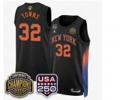 Men's New Yok Knicks #32 Karl-Anthony Black 2026 Finals Patch &USA 250 Patch Stitched Basketball Jersey