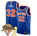 Men's New Yok Knicks #32 Karl-Anthony Towns Blue 2026 Finals Patch And Finals Champions Patch Icon Edition Stitched Basketball Jersey