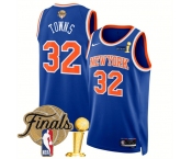 Men's New Yok Knicks #32 Karl-Anthony Towns Blue 2026 Finals Patch And Finals Champions Patch Icon Edition Stitched Basketball Jersey