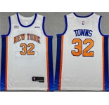 Men's New Yok Knicks #32 Karl-Anthony Towns White 2024-25 City Edition Stitched Basketball Jersey