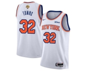 Men's New Yok Knicks #32 Karl-Anthony Towns White 2026 Finals Patch Association Edition Stitched Basketball Jersey