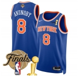 Men's New Yok Knicks #8 OG Anunoby Blue 2026 Finals Patch And Finals Champions Patch Icon Edition Stitched Basketball Jersey