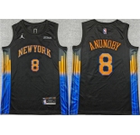 Men's New Yok Knicks #8 OG Anunoby Statement Edition Stitched Jersey